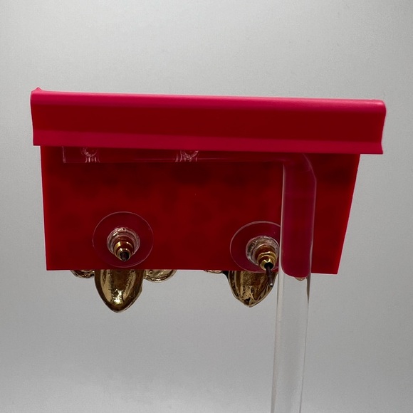 New Betsey Johnson Bee with Pink Rhinestone Wings Earrings - Picture 2 of 3